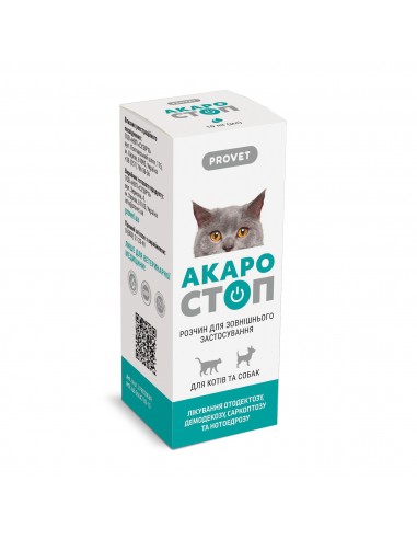 Краплі ProVET «Акаростоп» для котів,...
